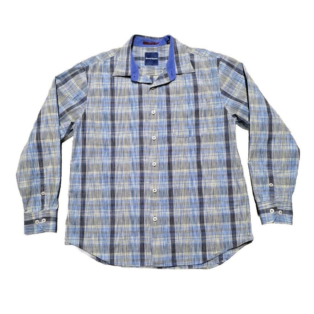 Tommy Bahama Pocket Button Up‎ Camp Shirt Mens Large Multicolor Plaid